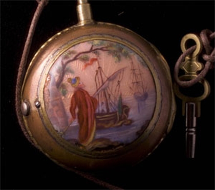 VERY RARE ENAMELED L'EPINE FRENCH VERGE pocket watch